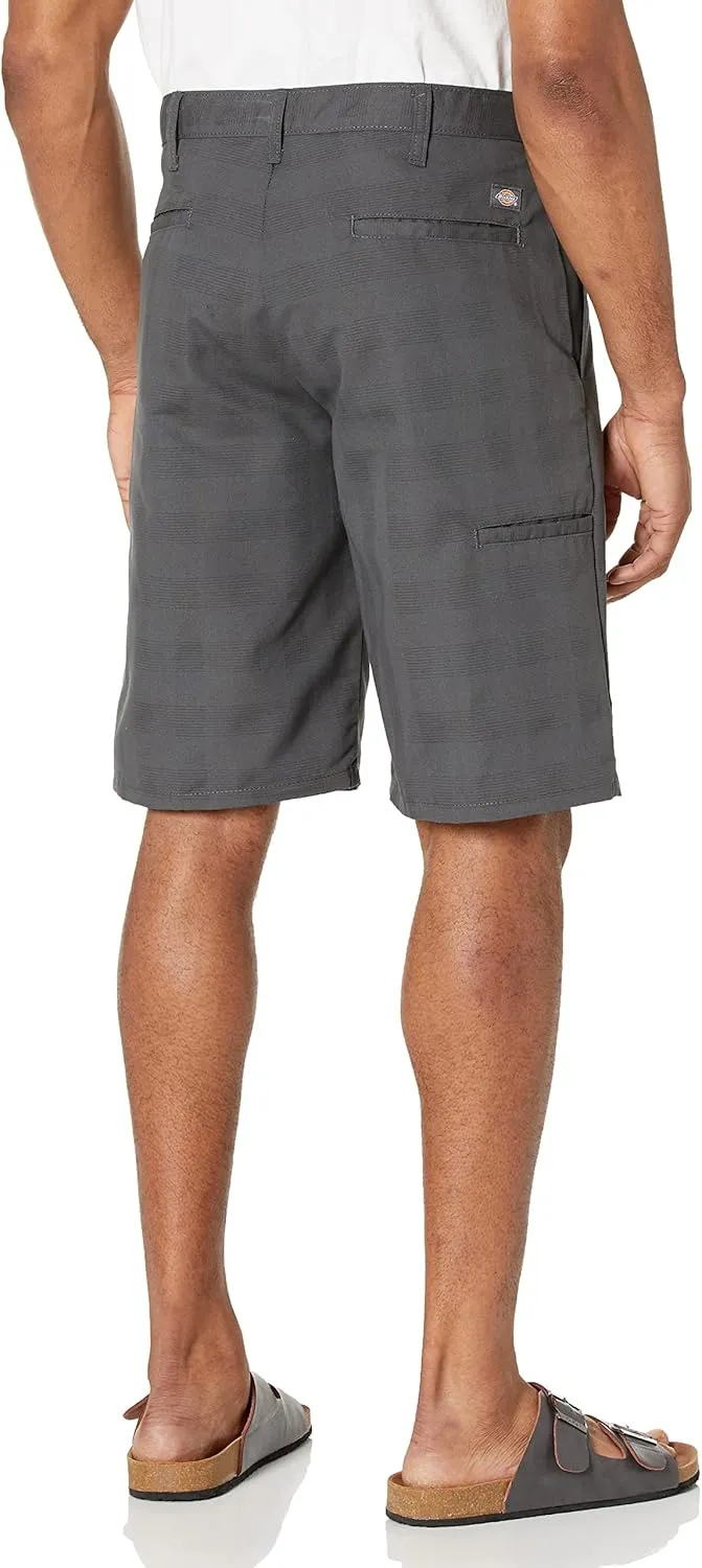 Dickies Men's Flex Regular Fit Plaid Flat Front 11in Shorts