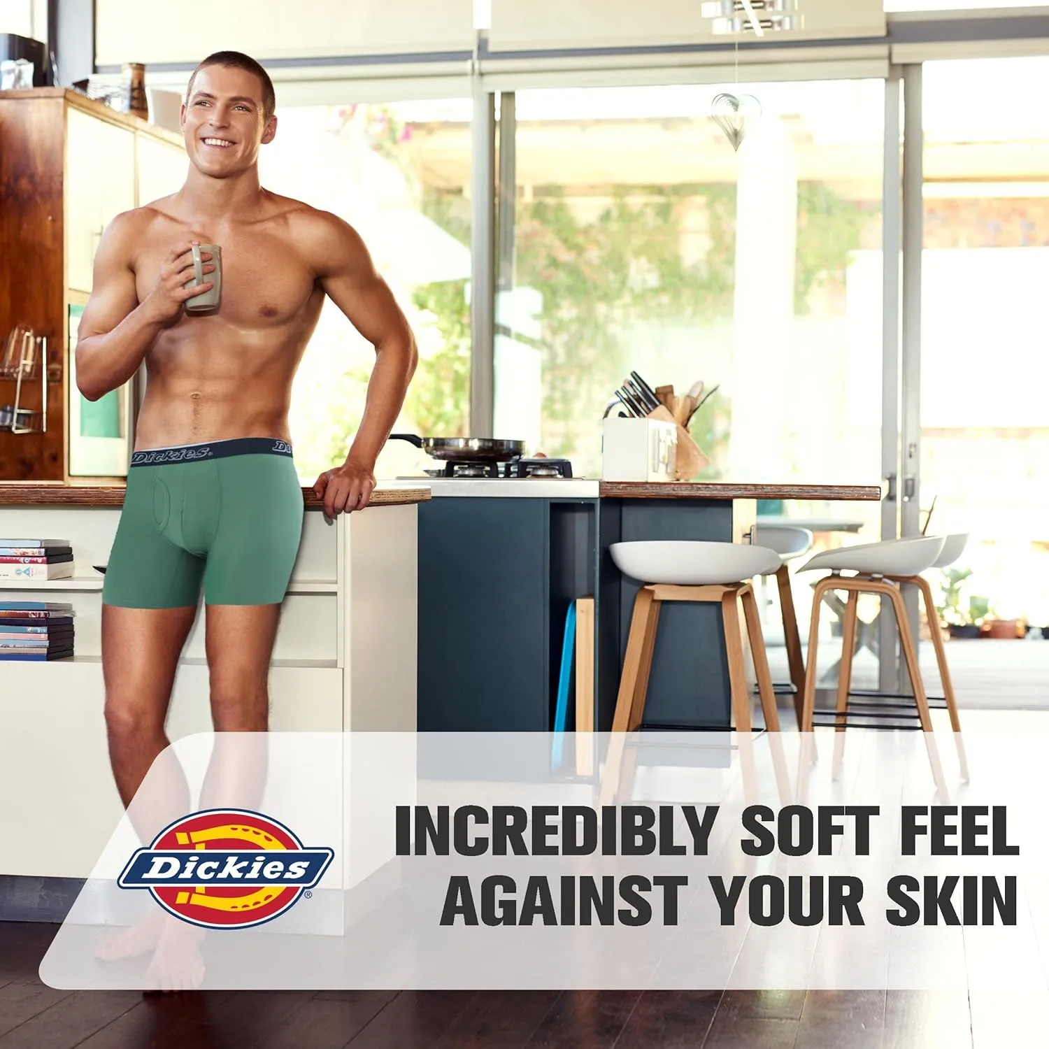 Dickies Mens Underwear 4 Pack Microfiber boxer briefs for men