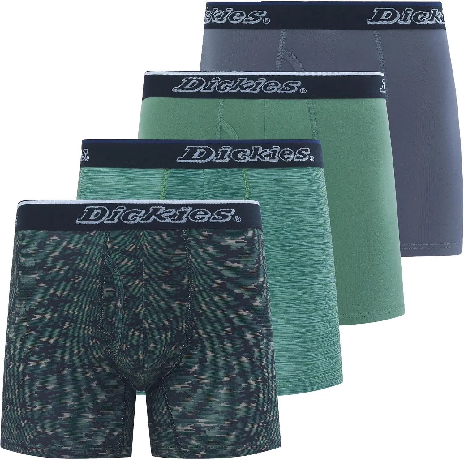 Dickies Mens Underwear 4 Pack Microfiber boxer briefs for men