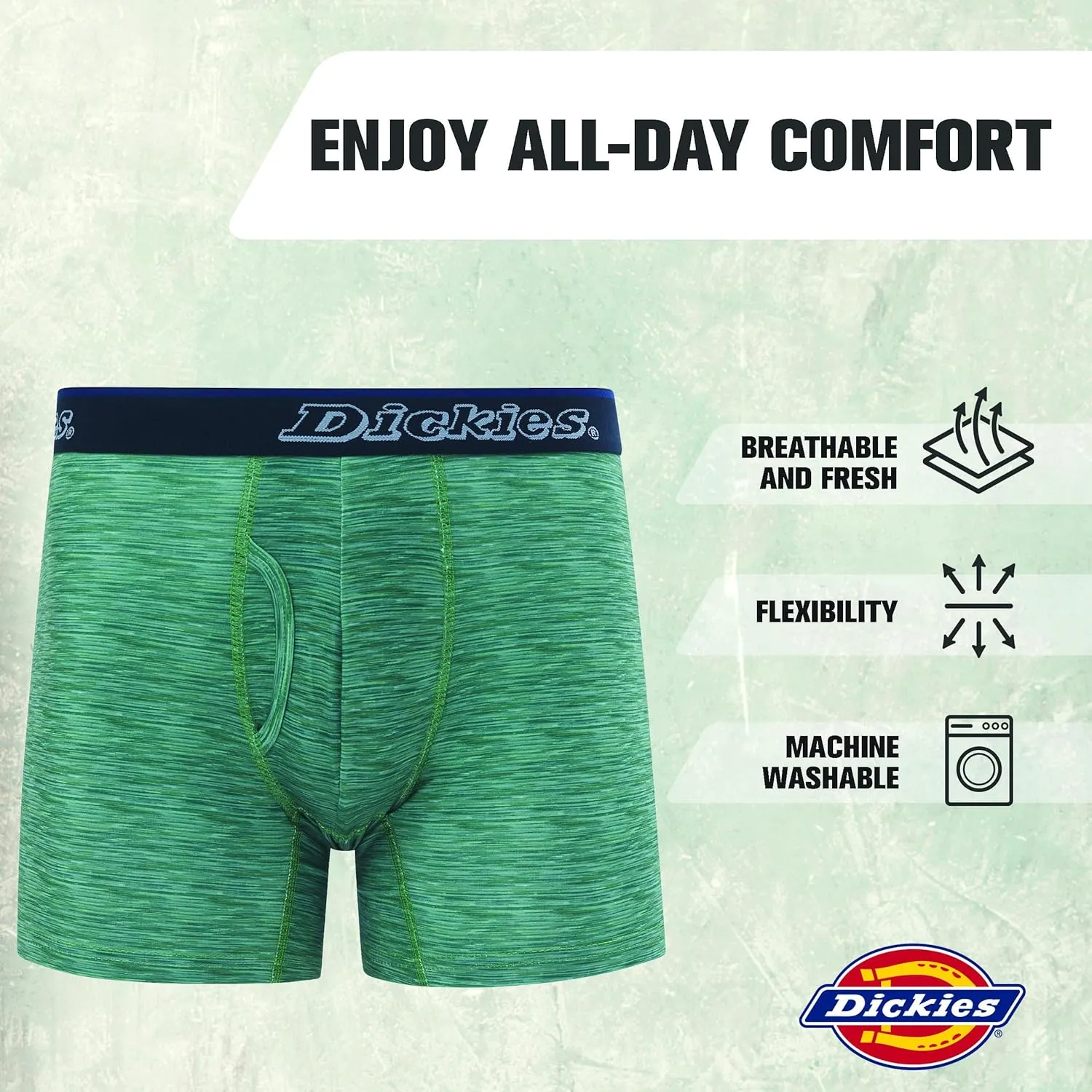 Dickies Mens Underwear 4 Pack Microfiber boxer briefs for men