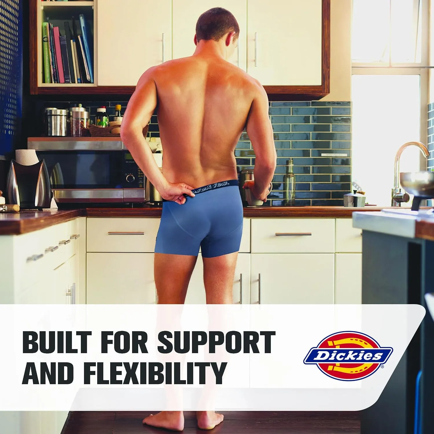 Dickies Mens Underwear 4 Pack Microfiber boxer briefs for men
