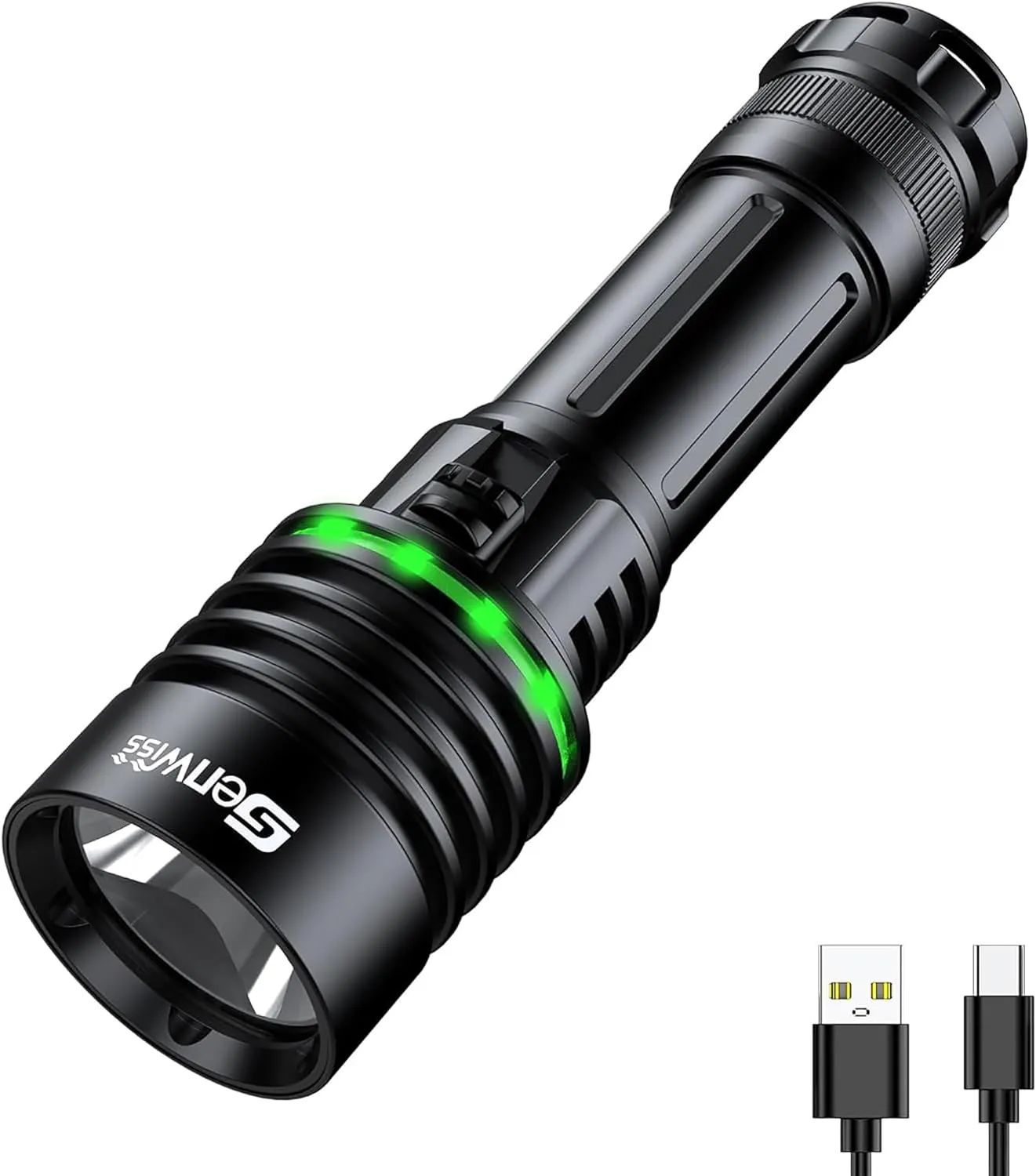 Dive Light, 2000 Lumen Underwater Flashlight, IPX8 Waterproof Scuba Diving Light, Professional Diving Flashlight, Snorkeling Light Scuba Diving Accessories with Rechargeable Battery