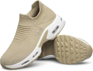 DOUSSPRT Womens Walking Shoes Sock Casual Ladies Fashion Sneakers Comfortable Slip On Air Cushion Platform