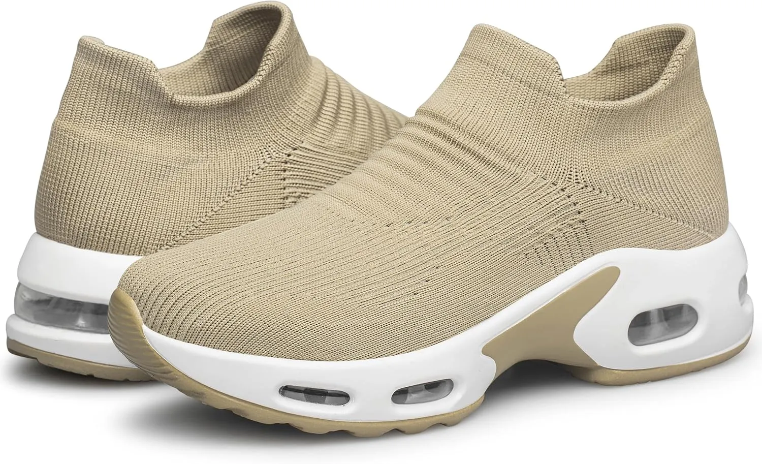 DOUSSPRT Womens Walking Shoes Sock Casual Ladies Fashion Sneakers Comfortable Slip On Air Cushion Platform
