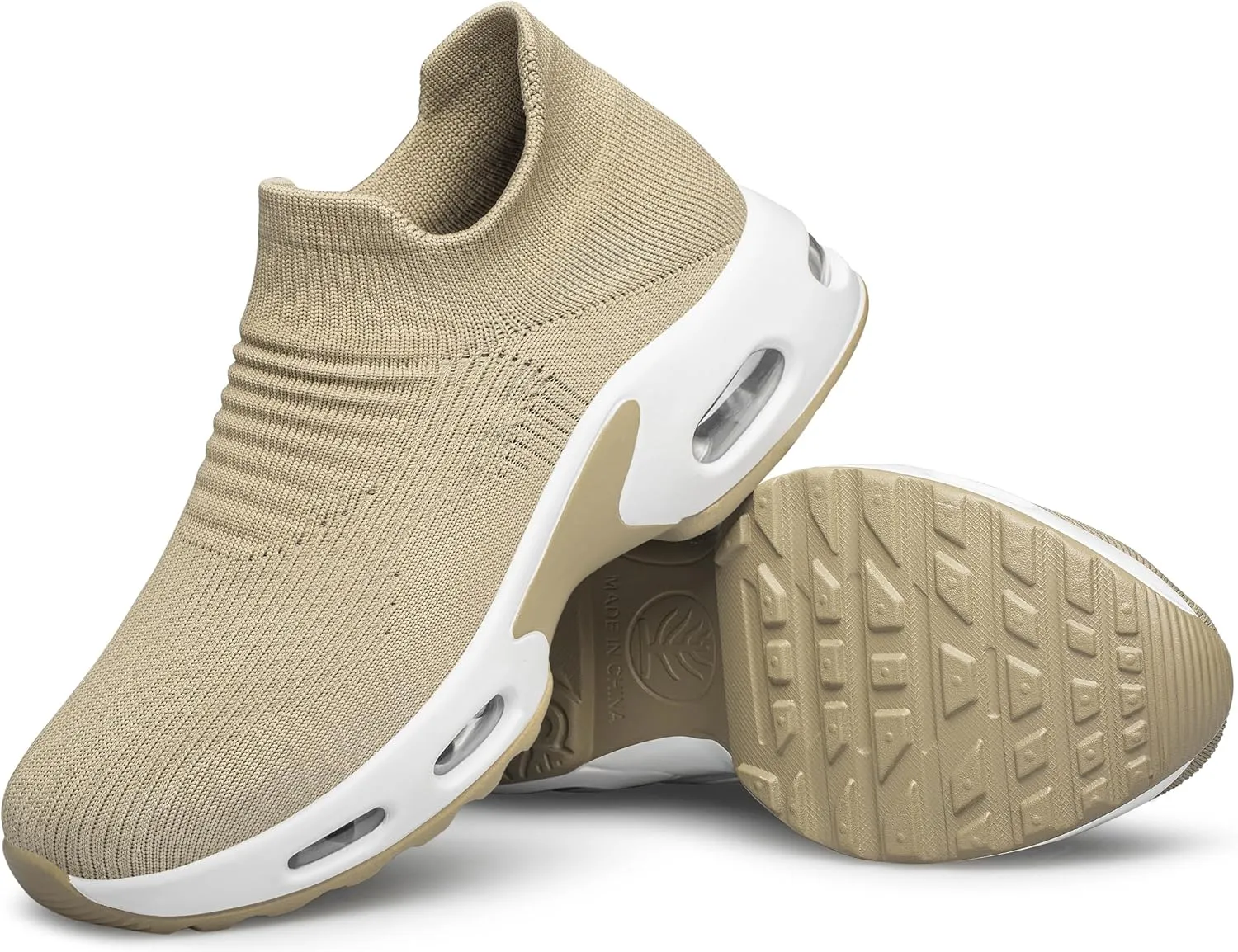 DOUSSPRT Womens Walking Shoes Sock Casual Ladies Fashion Sneakers Comfortable Slip On Air Cushion Platform