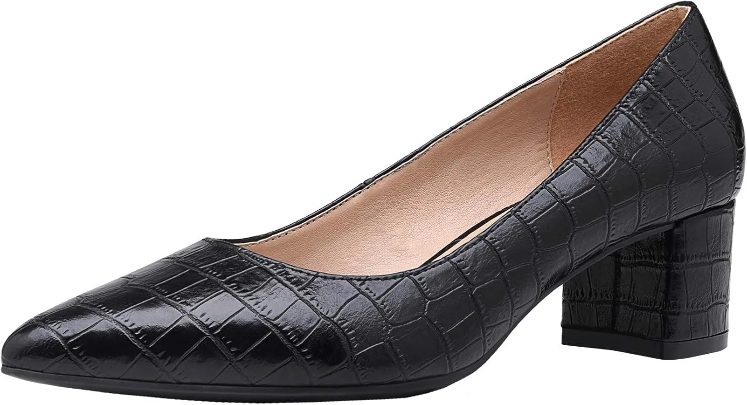 DREAM PAIRS Women’s Chunky Low Block Heels Closed Toe Dress Pumps Shoes