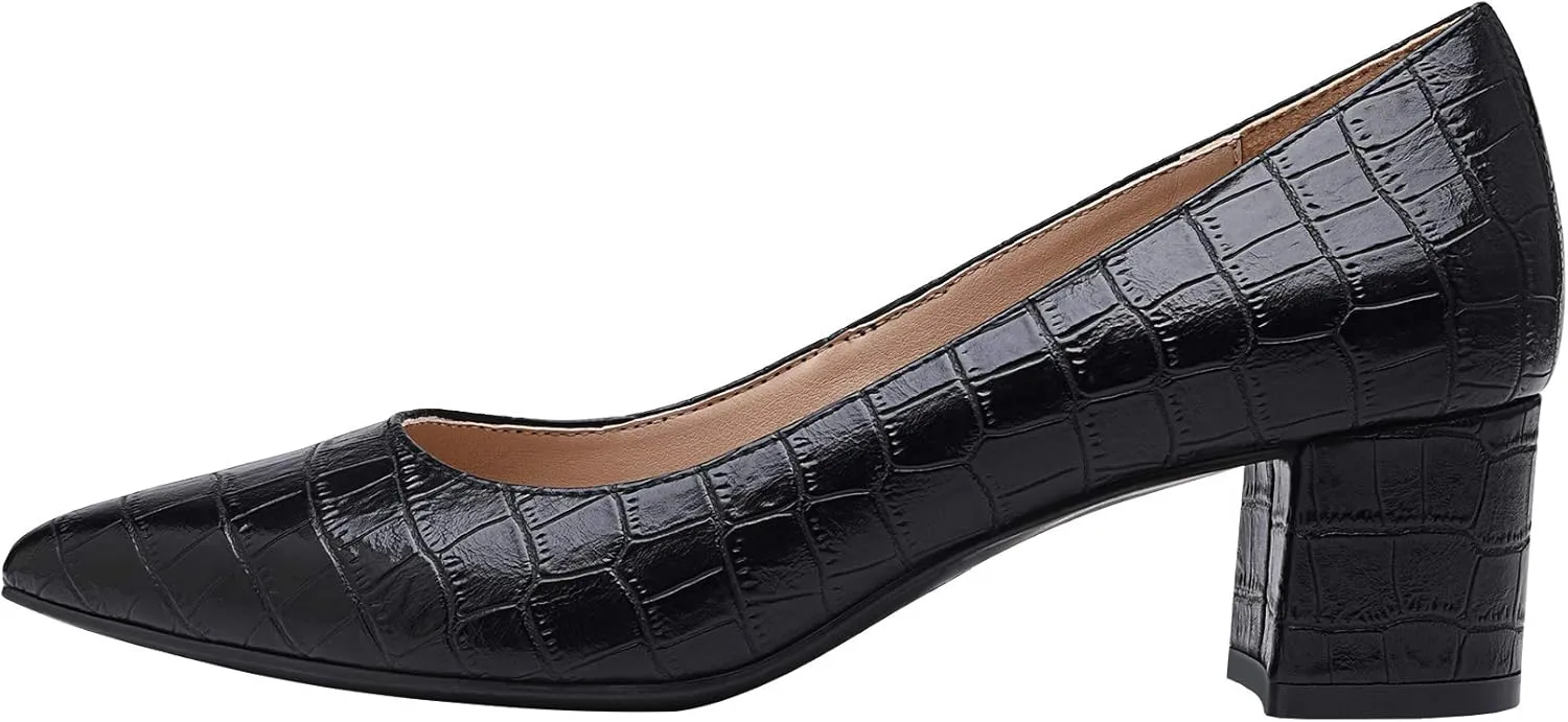 DREAM PAIRS Women’s Chunky Low Block Heels Closed Toe Dress Pumps Shoes