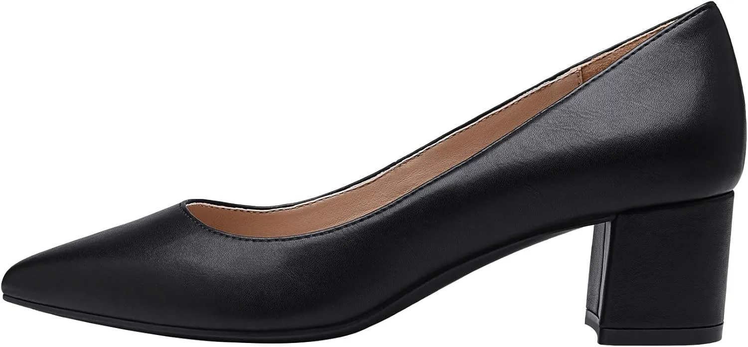 DREAM PAIRS Women’s Chunky Low Block Heels Closed Toe Dress Pumps Shoes