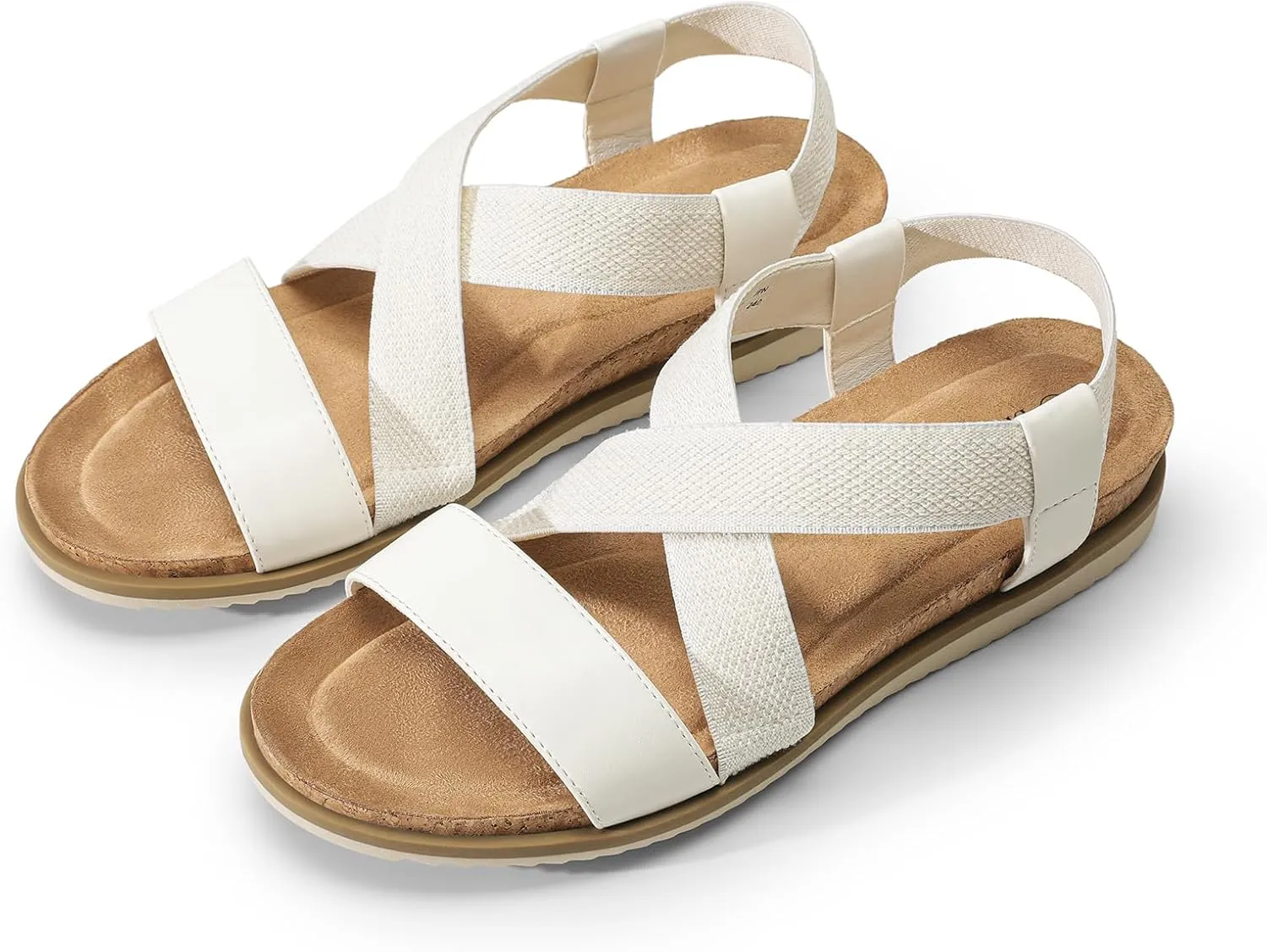 DREAM PAIRS Women's Comfortable Low Wedge Sandals, Open Toe Slip On Strappy Flat Sandals Light-weight Summer Shoes