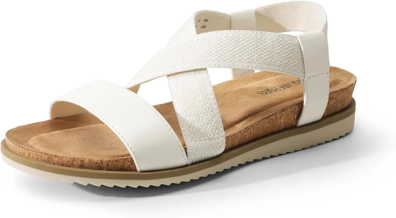 DREAM PAIRS Women's Comfortable Low Wedge Sandals, Open Toe Slip On Strappy Flat Sandals Light-weight Summer Shoes