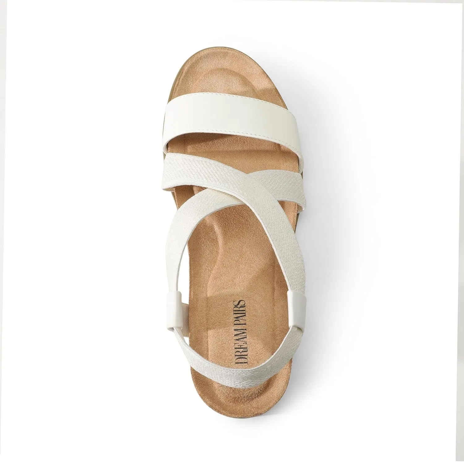 DREAM PAIRS Women's Comfortable Low Wedge Sandals, Open Toe Slip On Strappy Flat Sandals Light-weight Summer Shoes