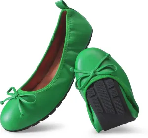 DREAM PAIRS Women's Flats, Foldable Ballet Flats for Women, Bowknot Round Toe Comfort Light Weight Slip-On Dress Shoes
