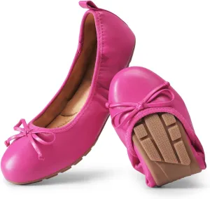 DREAM PAIRS Women's Flats, Foldable Ballet Flats for Women, Bowknot Round Toe Comfort Light Weight Slip-On Dress Shoes