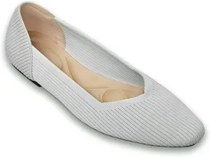 DREAMCIA Women’s Flats Knit Shoes Comfortable Washable Slip on Ballet Square Toe Casual Dressy Wedding Work Office Ballerina Flats with Memory Foam