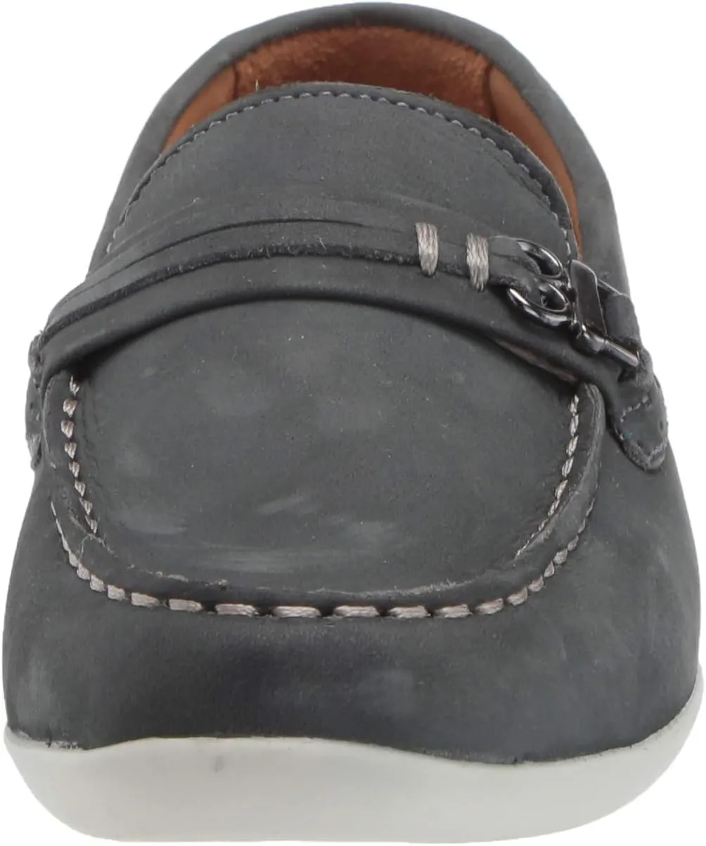 Driver Club USA Unisex-Child Boys/Girls Leather Fashion Luxury Driving Loafer with Rope Anchor Detail