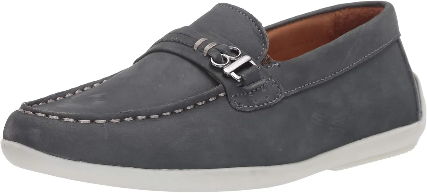 Driver Club USA Unisex-Child Boys/Girls Leather Fashion Luxury Driving Loafer with Rope Anchor Detail
