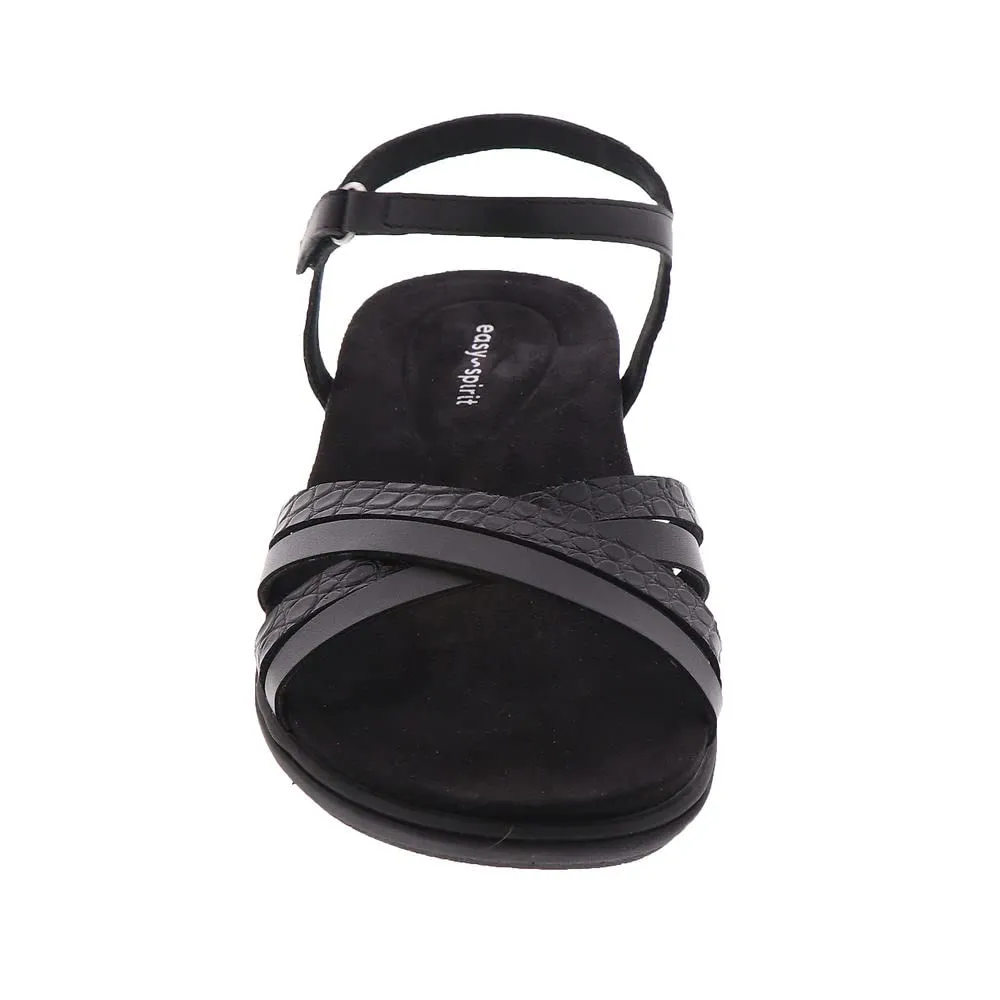 Easy Spirit Women's DOTTLE3 Flat Sandal, Black 001, 6.5