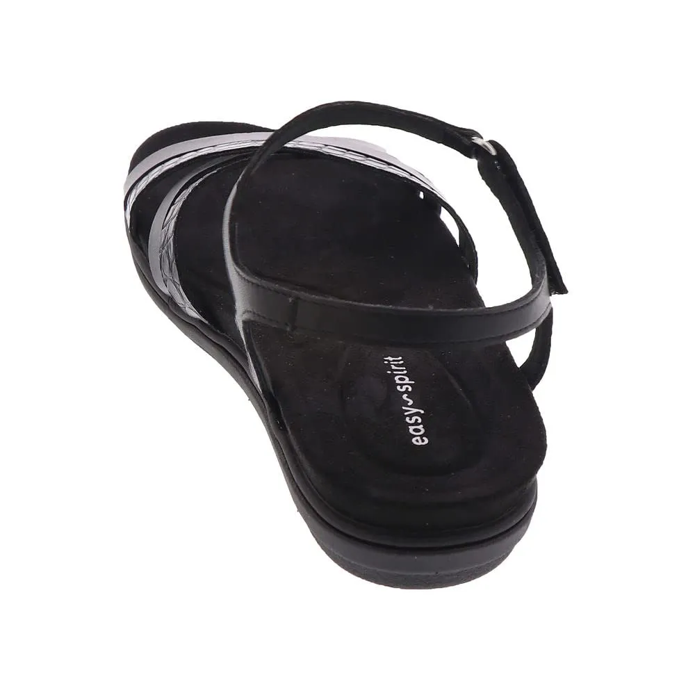 Easy Spirit Women's DOTTLE3 Flat Sandal, Black 001, 6.5