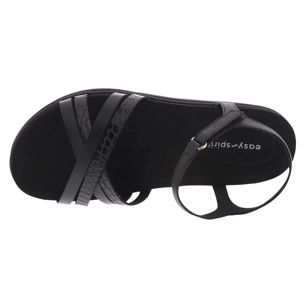 Easy Spirit Women's DOTTLE3 Flat Sandal, Black 001, 6.5