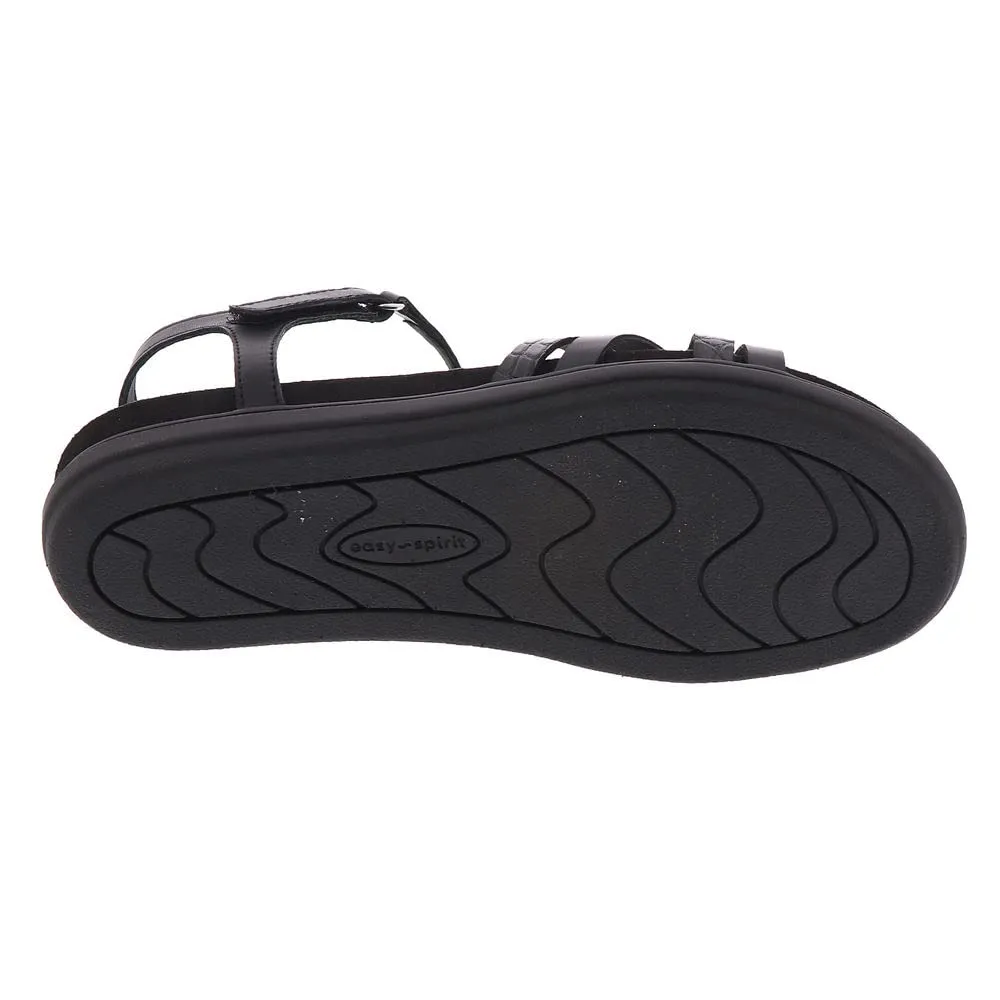 Easy Spirit Women's DOTTLE3 Flat Sandal, Black 001, 6.5