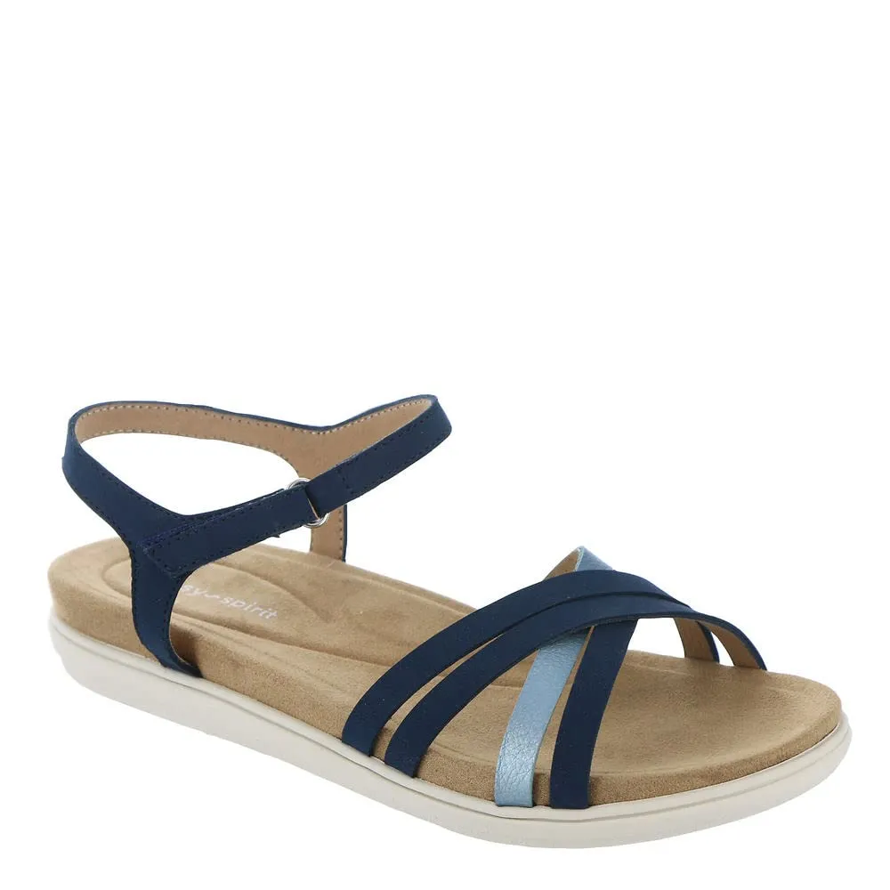 Easy Spirit Women's DOTTLE3 Flat Sandal, Blue 400, 9