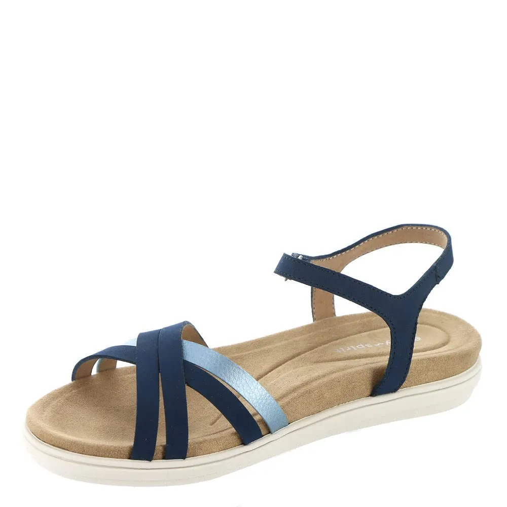 Easy Spirit Women's DOTTLE3 Flat Sandal, Blue 400, 9