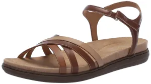 Easy Spirit Women's Dottle3 Flat Sandal, Medium Brown Multi, 12
