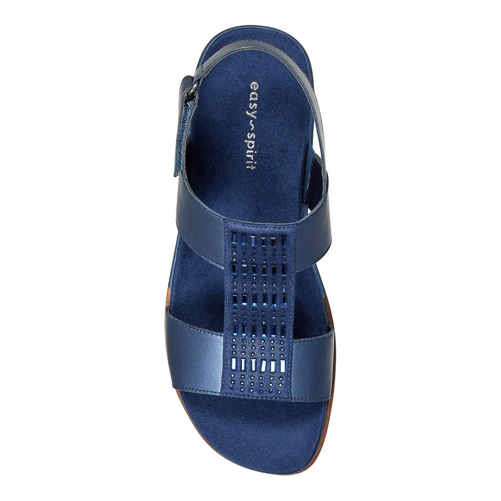 Easy Spirit Women's Hazel Wedge Sandal, Blue 400, 9.5 Wide