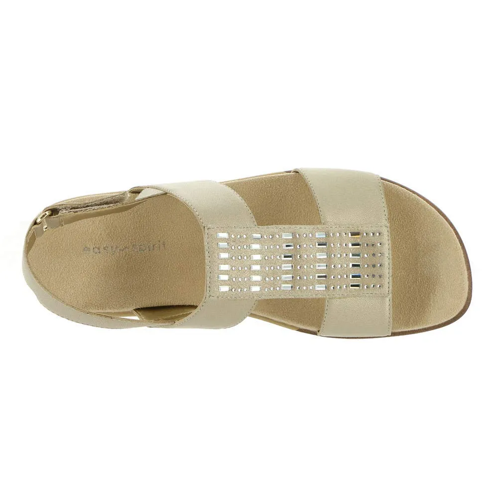 Easy Spirit Women's Hazel Wedge Sandal, Gold 710, 8