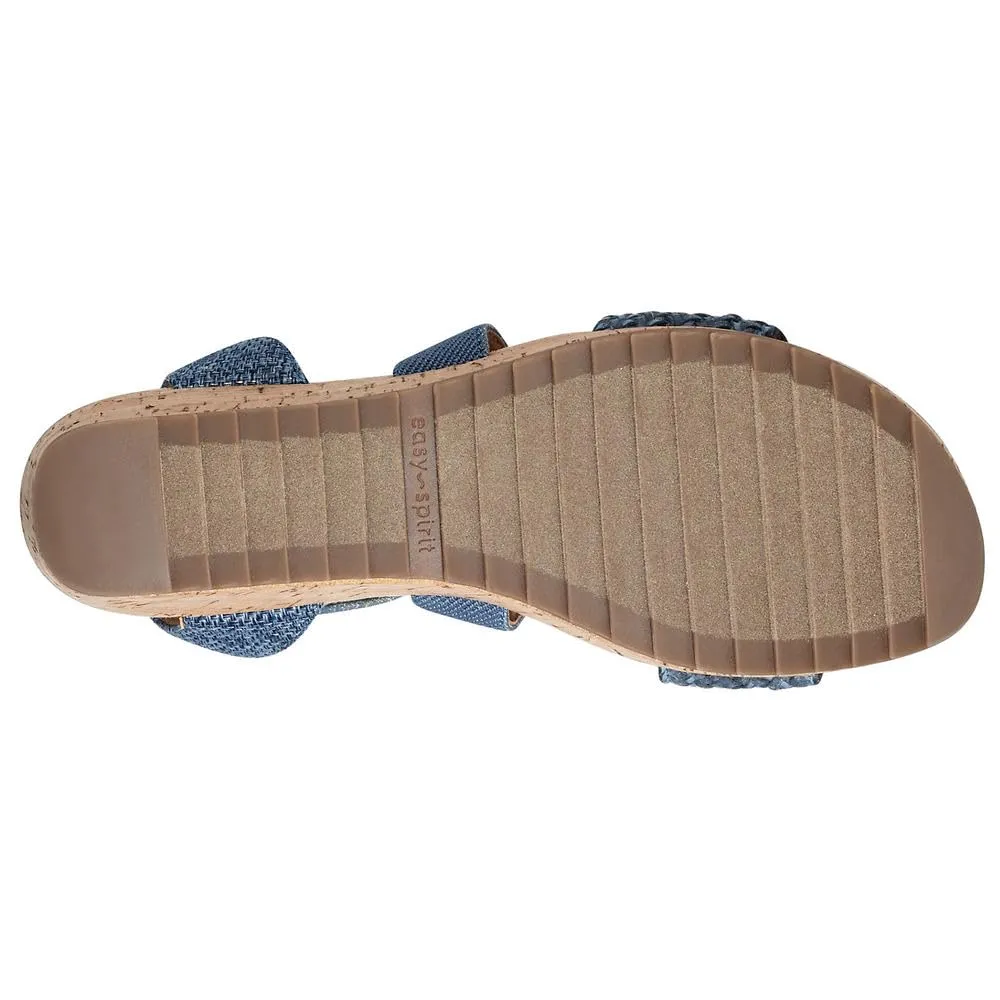 Easy Spirit Women's Lorena Wedge Sandal, Blue/Gold Multi, 11