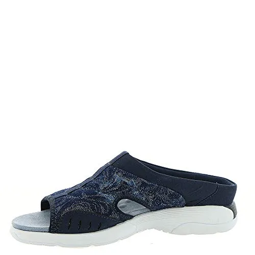 Easy Spirit Women's Traciee2 Flat Sandal, Navy-Blue-Floral, 7.5