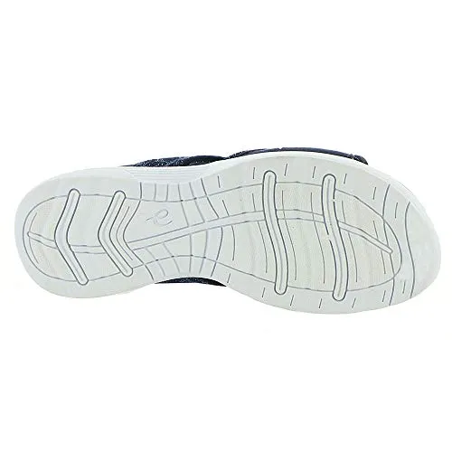 Easy Spirit Women's Traciee2 Flat Sandal, Navy-Blue-Floral, 7.5