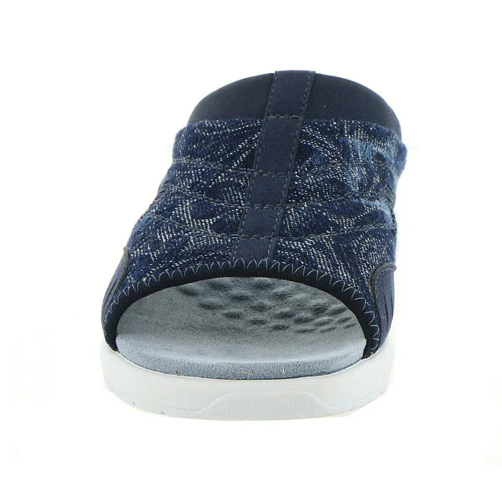 Easy Spirit Women's Traciee7 Flat Sandal, Navy-Blue-Floral, 8