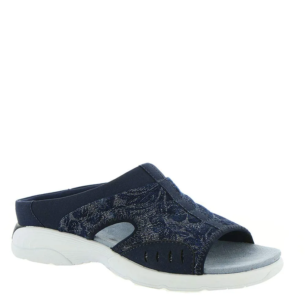 Easy Spirit Women's Traciee7 Flat Sandal, Navy-Blue-Floral, 8