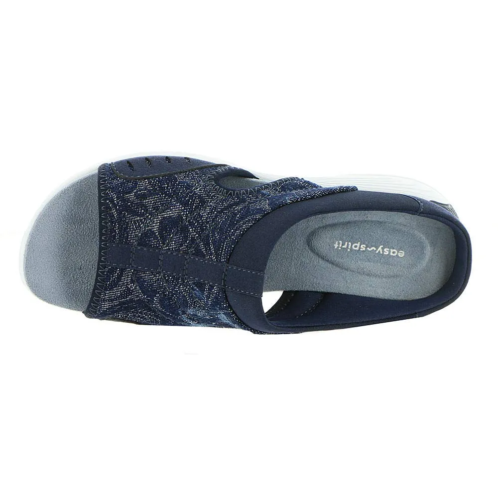 Easy Spirit Women's Traciee7 Flat Sandal, Navy-Blue-Floral, 8