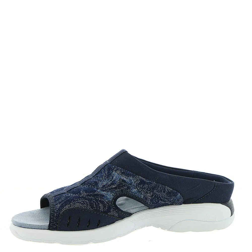 Easy Spirit Women's Traciee7 Flat Sandal, Navy-Blue-Floral, 8