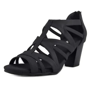 Easy Street Women's Amaze Heeled Sandal, Black, 5.5