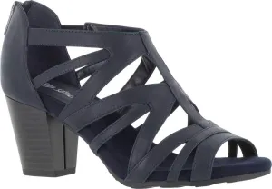 Easy Street Women's Amaze Heeled Sandal, Navy, 6.5 X-Wide