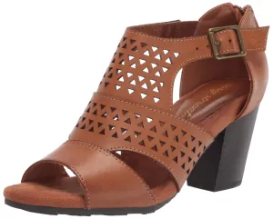 Easy Street Women's Block Heel Sandal Heeled, Luggage, 9.5 Wide