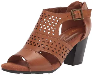 Easy Street Women's Block Heel Sandal Heeled, Luggage, 9