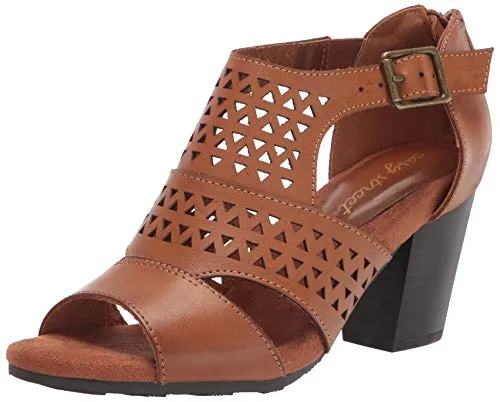 Easy Street Women's Block Heel Sandal Heeled, Luggage, 9