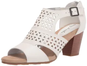 Easy Street womens Block Heeled Sandal, White, 7 US