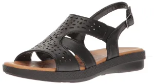 Easy Street Women's Bolt Flat Sandal, Black, 8.5