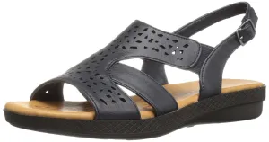 Easy Street womens Bolt Flat Sandal, Navy, 10 US