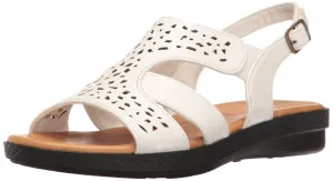 Easy Street Women's Bolt Flat Sandal, White, 7