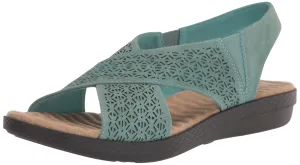 Easy Street Women's Claudia Flat Sandal, Turquoise, 10