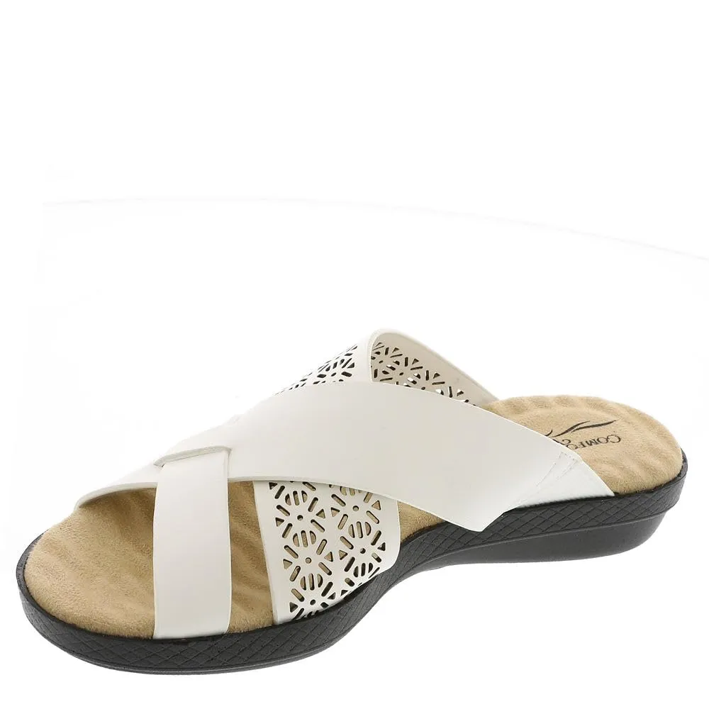 Easy Street Women's COHO Slide Sandal, White, 9 Wide