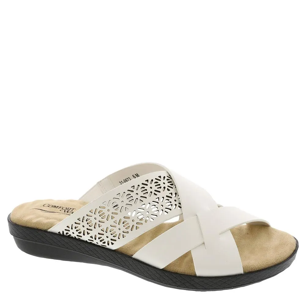 Easy Street Women's COHO Slide Sandal, White, 9 Wide