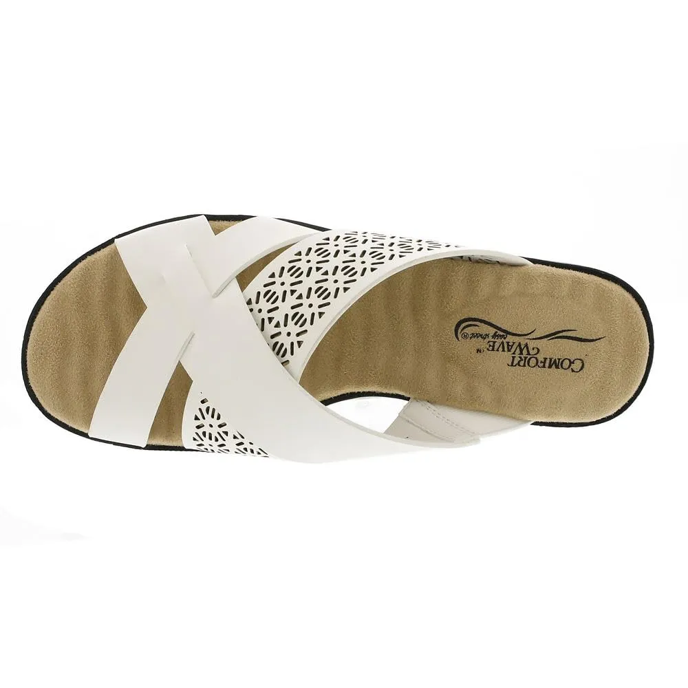 Easy Street Women's COHO Slide Sandal, White, 9 Wide