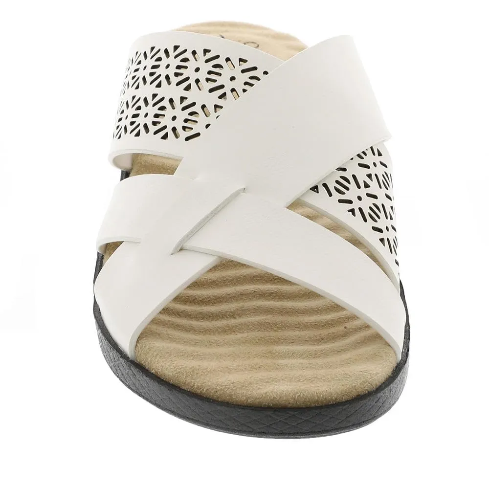 Easy Street Women's COHO Slide Sandal, White, 9 Wide